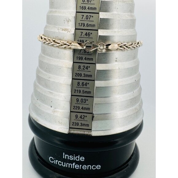 Estate Sterling Silver 925 Braided Chain Bracelet 8" Unisex Italy, Lobster Claw - Picture 5 of 10